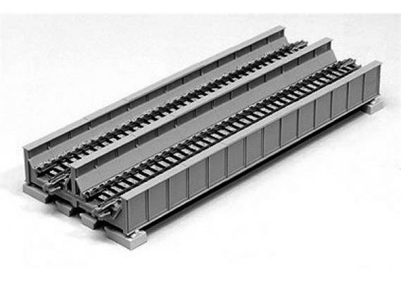 Kato 20-457 Blechträgerbrücken grau, 2-gleisig, 186 mm