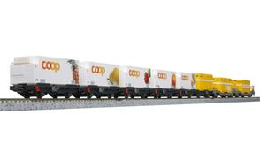 Kato 7074102 Komplettes Wagenset 8 -tlg. inkl. Container Coop/Post RhB, Spur N