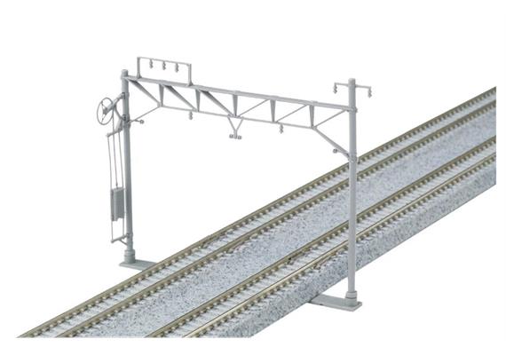 Kato 7078524 Oberleitungsmasten XL, 2-gleisig, für überhöhte 2-gleisige Gleise, 10 Stück