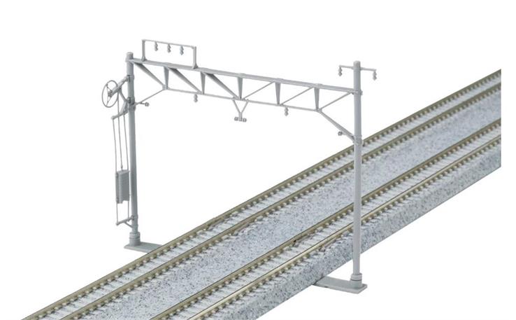 Kato 7078524 Oberleitungsmasten XL, 2-gleisig, für überhöhte 2-gleisige Gleise, 10 Stück