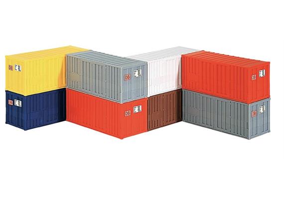 Kibri 10924 20-Fuss-Container 8 St. Pack, Bausatz, H0