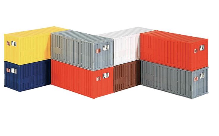 Kibri 10924 20-Fuss-Container 8 St. Pack, Bausatz, H0