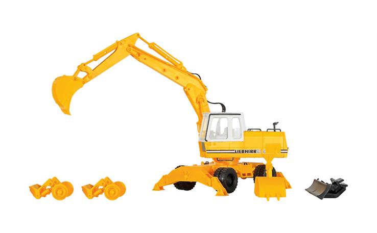 Kibri 11264 Mobilbagger LIEBHERR A922 mit fünf Anbaugeräten, H0