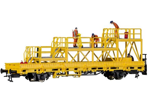 Kibri 26262 Niederbordwagen mit Arbeitsbühne GleisBau, Fertigmodell, H0 DC