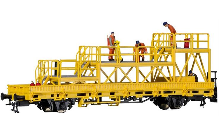 Kibri 26262 Niederbordwagen mit Arbeitsbühne GleisBau, Fertigmodell, H0 DC