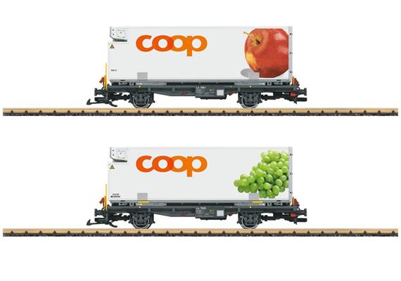 LGB 45887 Containerwagen-Set 2-tlg COOP RhB, Spur G