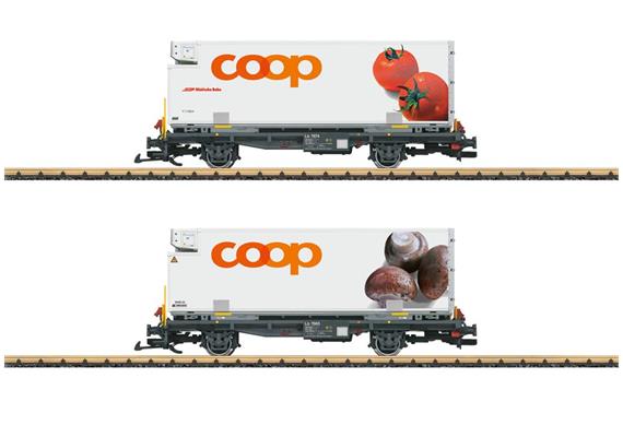 LGB 45888 Containerwagen-Set 2-tlg COOP RhB, Spur G