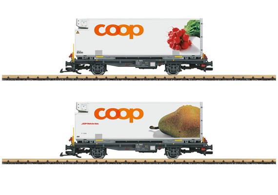 LGB 45889 Containerwagen-Set 2-tlg COOP RhB, Spur G