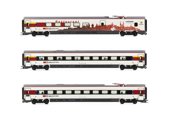 Lima HL4671 Dreiteiliges Ergänzungswagen-Set zu ETR 610 SBB, H0