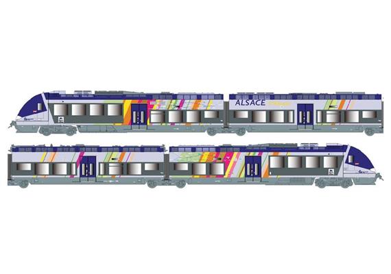 LS 10093 Triebzug 4-tlg Z 27800, bleu/gris métallisé, SNCF/Alsac, H0 DC