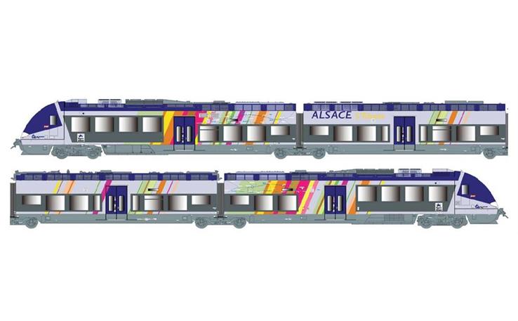 LS 10093 Triebzug 4-tlg Z 27800, bleu/gris métallisé, SNCF/Alsac, H0 DC