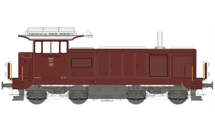 LS 17063 Diesellok Bm 4/4 braun mit Kamin silber SBB, H0 DC