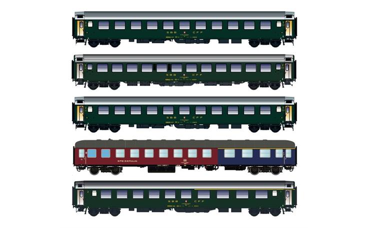 LS 97032AC Personenwagen-Set 5-tlg DB/SBB, H0 AC