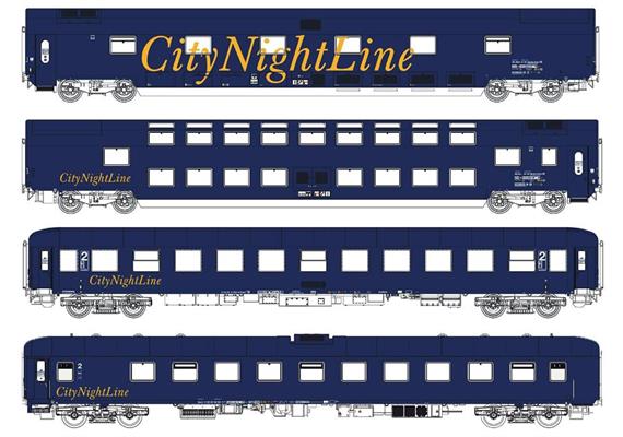 LS 99040 Nachtzugwagen-Set 4-tlg CityNight LIne CNL, H0 DC