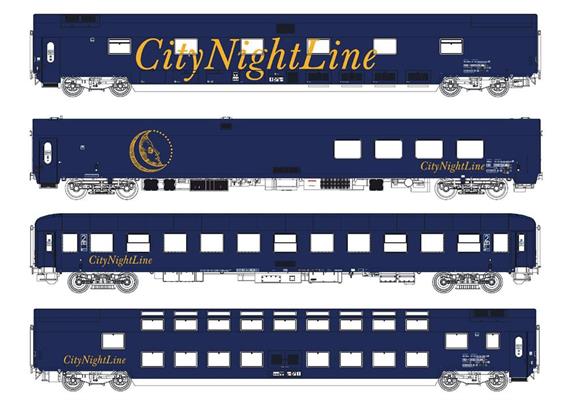 LS 99041 Nachtzugwagen-Set 4-tlg CityNight LIne CNL, H0 DC