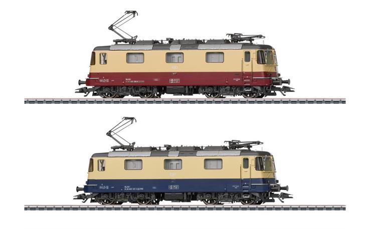 Märklin 037300 Doppelpack E-Lok Re 421 TEE / Rheingold, H0 AC mfx+ Digital Sound