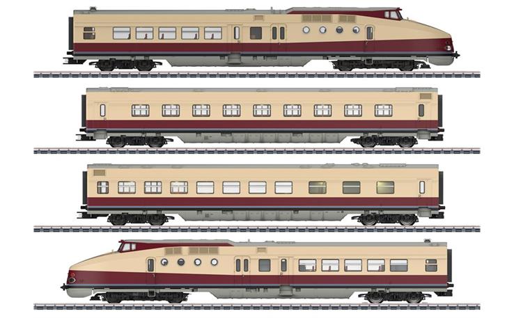 Märklin 038175 Diesel-Schnelltriebwagenzug VT 18.16 "SVT "Görlitz" DR, H0 AC mfx+ Digital