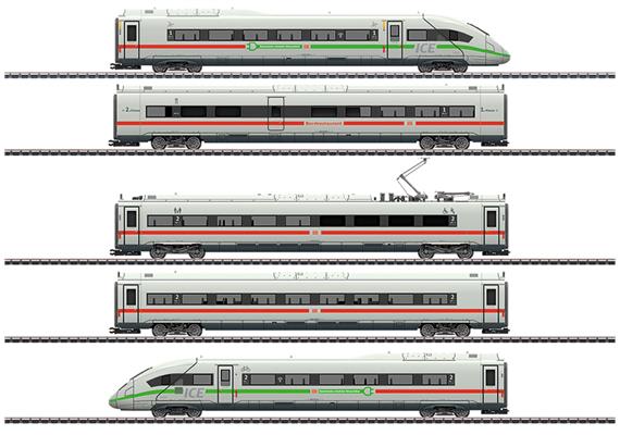 Märklin 039716 Hochgeschwindigkeitszug ICE 4 grüner Streifen DB, H0 AC mfx+ Digital Sound