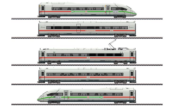 Märklin 039716 Hochgeschwindigkeitszug ICE 4 grüner Streifen DB, H0 AC mfx+ Digital Sound