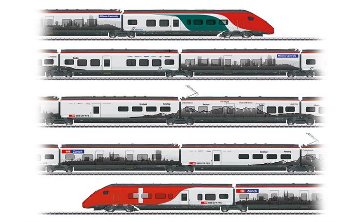 Märklin 039811 E-Triebzug RABe 501 Giruno "Schweiz/Italien" SBB, H0 AC mfx+ Digital Sound