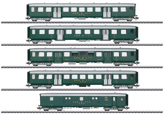 Märklin 043369 Leichtstahlwagen-Set 5-tlg SBB, H0 AC