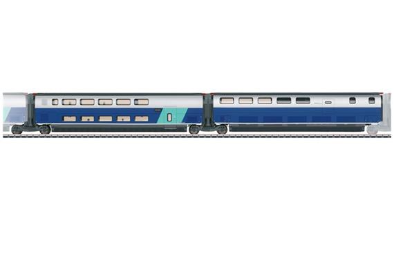 Märklin 043443 Ergänzungswagen-Set 3 zum TGV Euroduplex 2-tlg SNCF, H0 AC