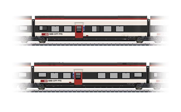 Märklin 043462 Ergänzungswagen-Set 2 zum RABe 501 Giruno SBB, H0 AC