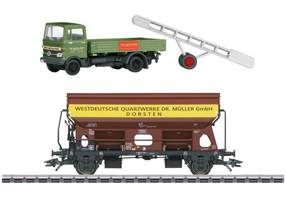 Märklin 046302 Schwenkdachwagen Tdgs „Westdeutsche Quarzwerke Dr. Müller“, H0