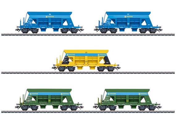 Märklin 046336 Selbstentladewagen-Set 5-tlg der HASTAG Kies AG, H0