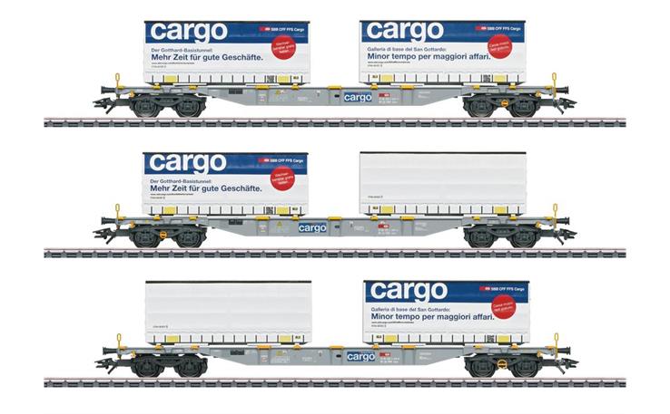 Märklin 047463 Containertragwagen-Set 3-tlg SBB Cargo, H0