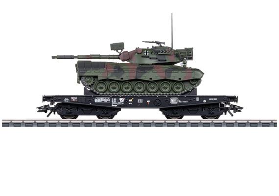 Märklin 048876 Schwerlast-Flachwagen Rlmmps "Leopard 1A1" DB, H0
