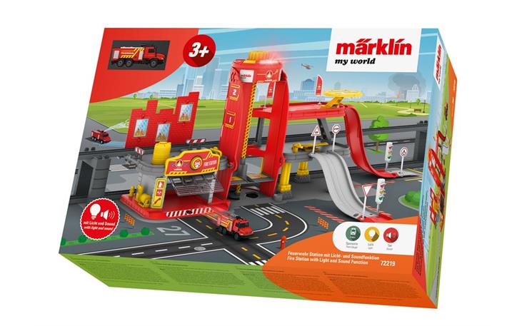 Märklin 072219 my world Feuerwehr Gebäude mit Licht- und Soundfunktionen, H0