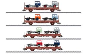 Märklin 46406 Güterwagen-Set 4-tlg Fahrzeugtransport DR/DDR, H0