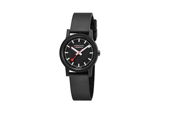 MONDAINE Armbanduhr ESSENCE BLACK, 32mm, vegane, nachhaltige Uhr