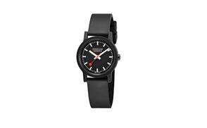 MONDAINE Armbanduhr ESSENCE BLACK, 32mm, vegane, nachhaltige Uhr