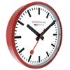 MONDAINE, Wall Clock 25cm, Original Bahnhofswanduhr, rot