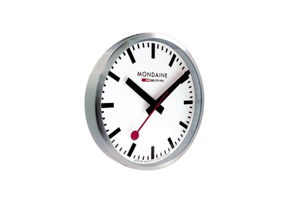 MONDAINE, Wall Clock 25cm, Original Bahnhofswanduhr, weiss