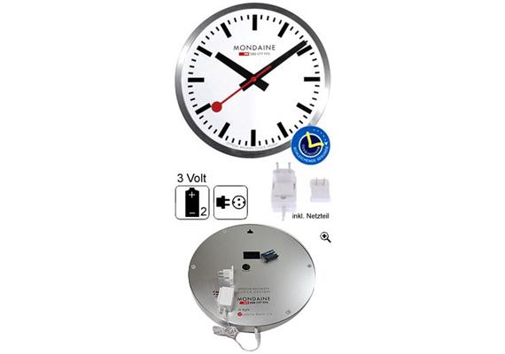 MONDAINE, Wall Clock 40cm, Bahnhofswanduhr, Hybrid