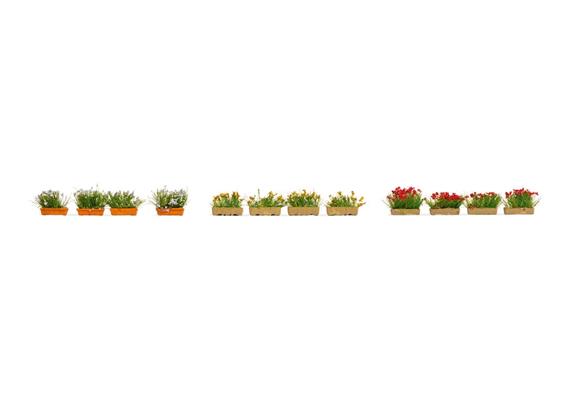 Noch 14009 Blumenkästen blühend rot, weiß und gelb