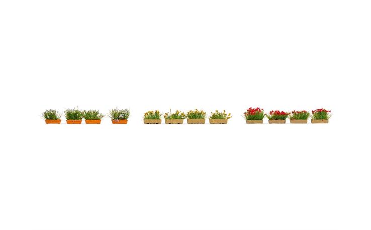 Noch 14009 Blumenkästen blühend rot, weiß und gelb