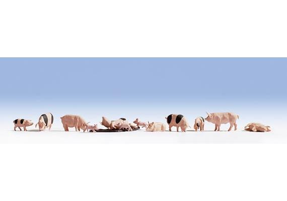 Noch 15712 Schweine, Set mit 12 Figuren