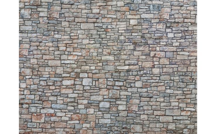 Noch 56640 3D-Kartonplatte Bruchsteinmauer bunt