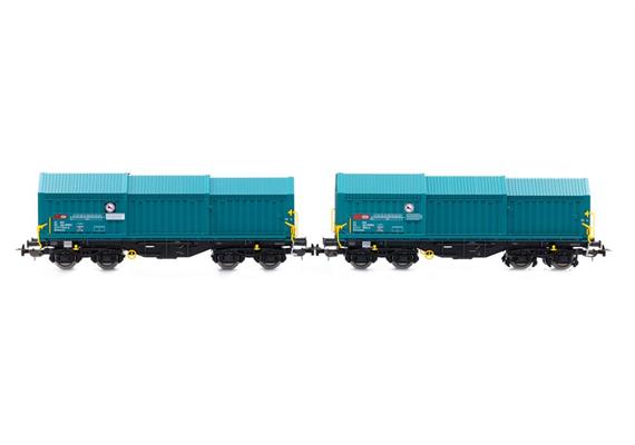 PIKO 28304 Teleskophaubenwagen-Set 2-tlg Shimmns SBB, H0