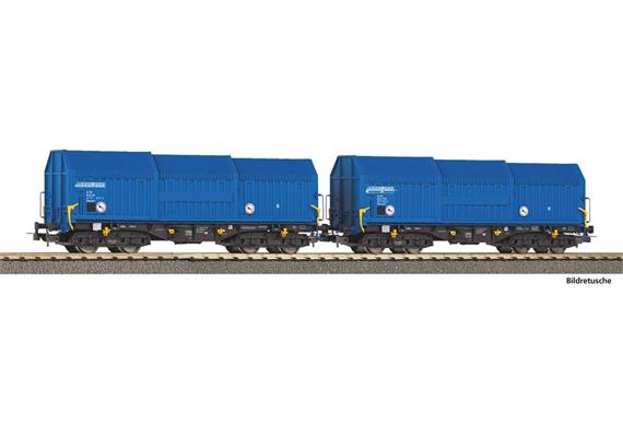 PIKO 28307 Teleskophaubenwagen-Set 2-tlg VTG, H0