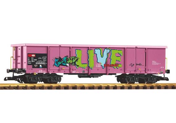 PIKO 37013 Güterwagen Eaos Pink mit Graffiti SBB, Spur G