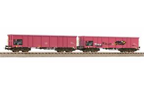 PIKO 58393 Hochbordwagen Eaos pink mit Graffitti Set 2-tlg SBB, H0
