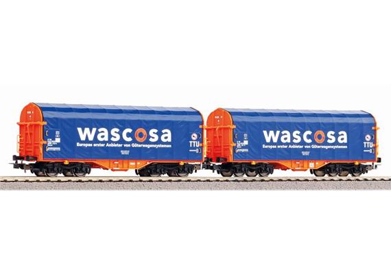 PIKO 58396 Schiebeplanenwagen Set 2-tlg Shimmns SBB WASCOSA, H0