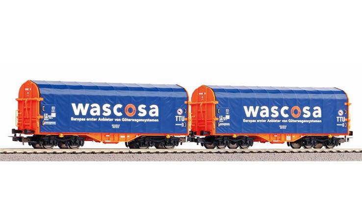 PIKO 58396 Schiebeplanenwagen Set 2-tlg Shimmns SBB WASCOSA, H0