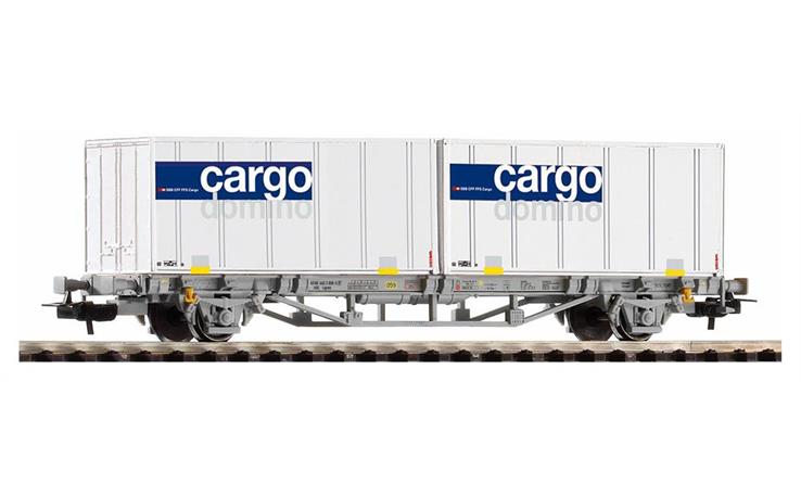 PIKO 58732 Postcontainerwagen mit 2x 20 Container Cargo Domino SBB, H0