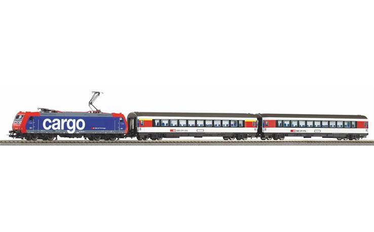 Piko 59107 Startset E-Lok Re 484 und 2 EC-Wagen SBB, H0 DC Digita Sound